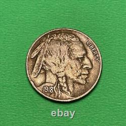 (1) Beautifully Toned Antique 1918-S Buffalo/Indian Head Nickel CH XF FULL HORN