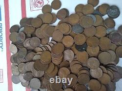 1000 wheat cents + 10 Indian head cents