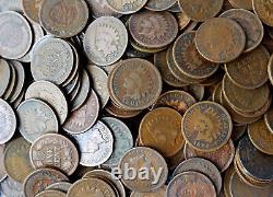 150x INDIAN HEAD PENNIES CENTS 1c CENT MIXED FULL DATES CIRCULATED COINS ROLLS