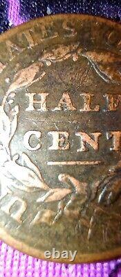 1809 Half Cent Choice VF Mirroring Other Pics, Uneven Die Rotation 180°