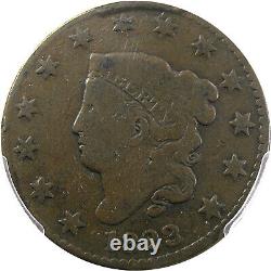 1823/2 1c Pcgs G4 Coronet Cent Strong Overdate & Looks Vg