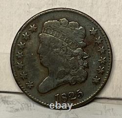 1825 classic head half cent VF / XF, Better date Even Toning 198 Year Old Coin