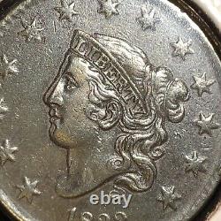 1833 Coronet Head Large Cent-strong Double Profile Reverse Rotated Neat Coin