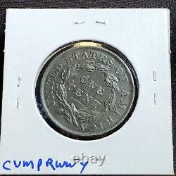 1833 Coronet Head Large Cent-strong Double Profile Reverse Rotated Neat Coin