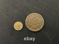 1853 Type 1 Liberty Head GOLD 1$ Coin & 1853 Large One Cent Liberty Coin BOTH