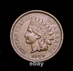 1859 Indian Head Cent AU+