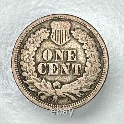186 Off Center Collar Rim Error Indian Cent VERY RARE EXAMPLE COIN