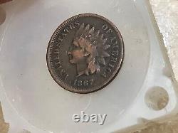1867 Indian Head Cent Grand Pa's Collection Nice1, Tough Date. Must C