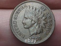 1868 Indian Head Cent Penny- VF/XF Details