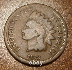1872 Indian Head Cent Coin G+