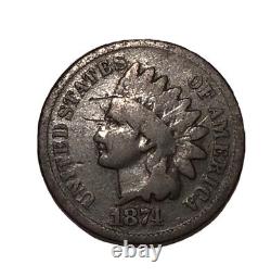 1874 Indian Head Cent Brown-key Date- You Grade