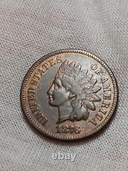 1876 Indian Head Cent Red Brown Au/Choice