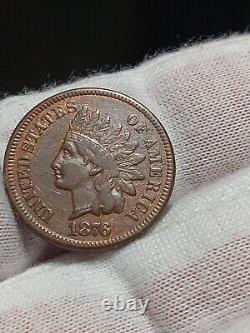1876 Indian Head Cent Red Brown With Rainbow Toning Au /Choice