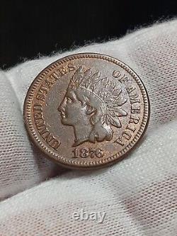 1876 Indian Head Cent Red Brown With Rainbow Toning Au /Choice