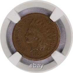 1877 1C Indian Head Cent NGC VF Details Damaged Circulated Key Date Coin