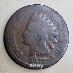 1877 Indian Head Cent Penny Good G Or About Good Key Date Minor Scratch