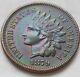 1879 Natural Rainbow Toned Indian Head Cent. Semi-keydate Lower Mintage Bu