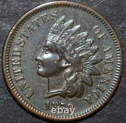 1879 Natural Rainbow Toned Indian Head Cent. Semi-keydate Lower Mintage Bu