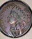 1885 Indian Head Cent, Rainbow Toning, A Real Nice 147 Year Old Beauty