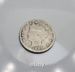 1886 LIBERTY HEAD NICKEL One of the RARE/KEY Dates to have in your collection