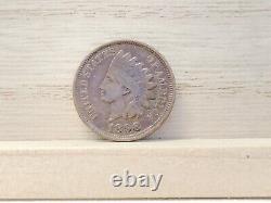 1898 Indian Head Penny US Coin Double Date & Die Crack Obverse
