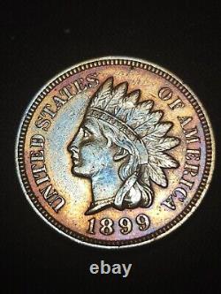 1899 Indian Head Cent Au Toned