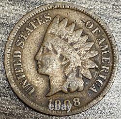 1908 S Indian Head Cent KEY DATE Nice Details, Slight Corrosion