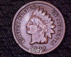 1908 S Indian Head Cent Key Date Low Mintage 1,115,000 Nice Coin #I114