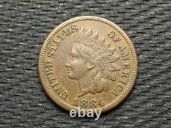 COIN SALE! XF 1884 INDIAN HEAD CENT PENNY withDIAMONDS & FULL LIBERTY 42k
