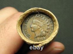 ESTATE SALE ROLL! 50 INDIAN HEAD CENT PENNY COINS CIVIL WAR TOKEN SHOWING #19b