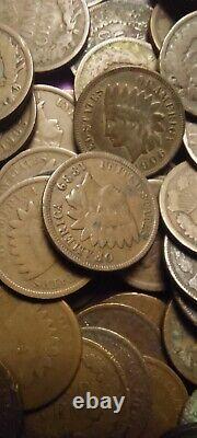Indian Head Cents. (unsearched) 167 Cents. Many Dates