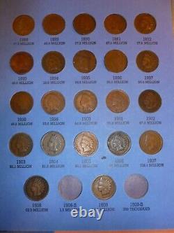 Indian Head Penny Cent Collection F6-30-I 1859 to 1909 series 30 coins