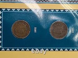Indian Head Penny Collectors Panels 1879-1909 PCS Stamps & Coins 15pgs/30 coins