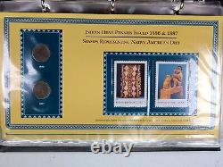 Indian Head Penny Collectors Panels 1879-1909 PCS Stamps & Coins 15pgs/30 coins