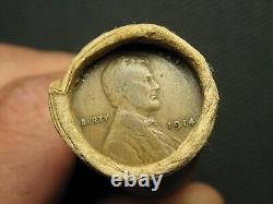 LINCOLN CENT PENNY ROLL OLD CIVIL WAR TOKEN & XF 1914-P WHEAT CENT END COINS 9jb