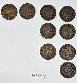 Lot Of US Coins Indian Head Penny/Cent Circulated (49)