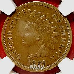 Ngc Xf-45! 1869 Indian Head Cent