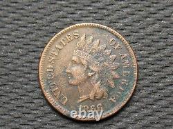 OLD COIN SALE! 1866 KEYDATE INDIAN HEAD CENT PENNY with FULL LIBERTY #105aa