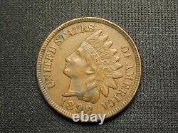 OLD COIN SALE! XF-AU 1898 INDIAN HEAD CENT PENNY withFULL LIBERTY & DIAMONDS #107
