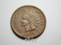 Old CIVIL War Us Coin 1864 L Indian Head Cent Penny
