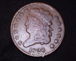 Well Detailed 1828 Classic Head Half Cent 13 Stars 606,000 Minted #HC183