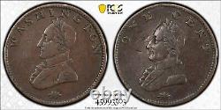(c. 1820) Washington Double Head Cent Engrailed Edge PCGS VF30, One of Two Known