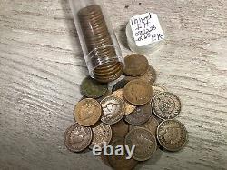 1-Rouleau de 50 pièces de cents Indian Head - Mélange de dates - 082223-0065