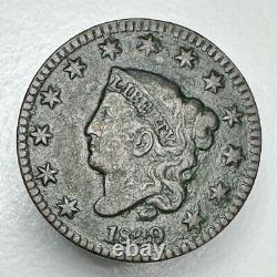 1829 Gros Cent à tête de couronne en grandes lettres VF+ BELLE PIÈCE