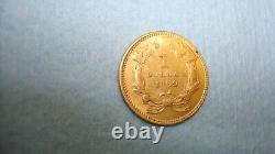 1859 $1 Pièce en or de tête de princesse indienne de type 3 de grand format