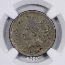 1859 Centime à tête d'Indien 1c NGC XF 45 BN Penny