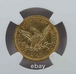 1859 Tête de Liberté Quart d'Aigle $2.50 Or Type 1 Ngc Au 58 Presque Non Circulé (007)