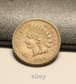 1859 US Centime indien 1c XF (Nettoyé) ^