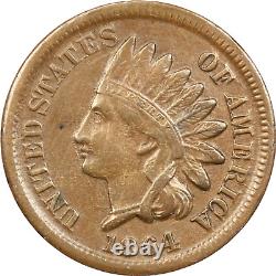1864 Centime en bronze à tête indienne 1C, non circulé, presque non circulé, brun