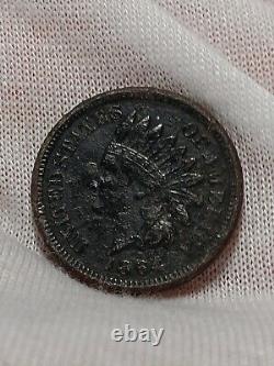1864 Penny à tête indienne - BEAUTÉ NOIRE - Monnaie unique éblouissante avec un attrait visuel exceptionnel A/280.